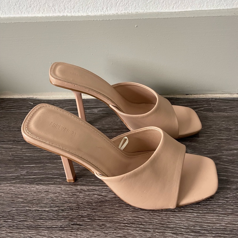 Forever 21 Blush Nude Slide Stiletto Heels